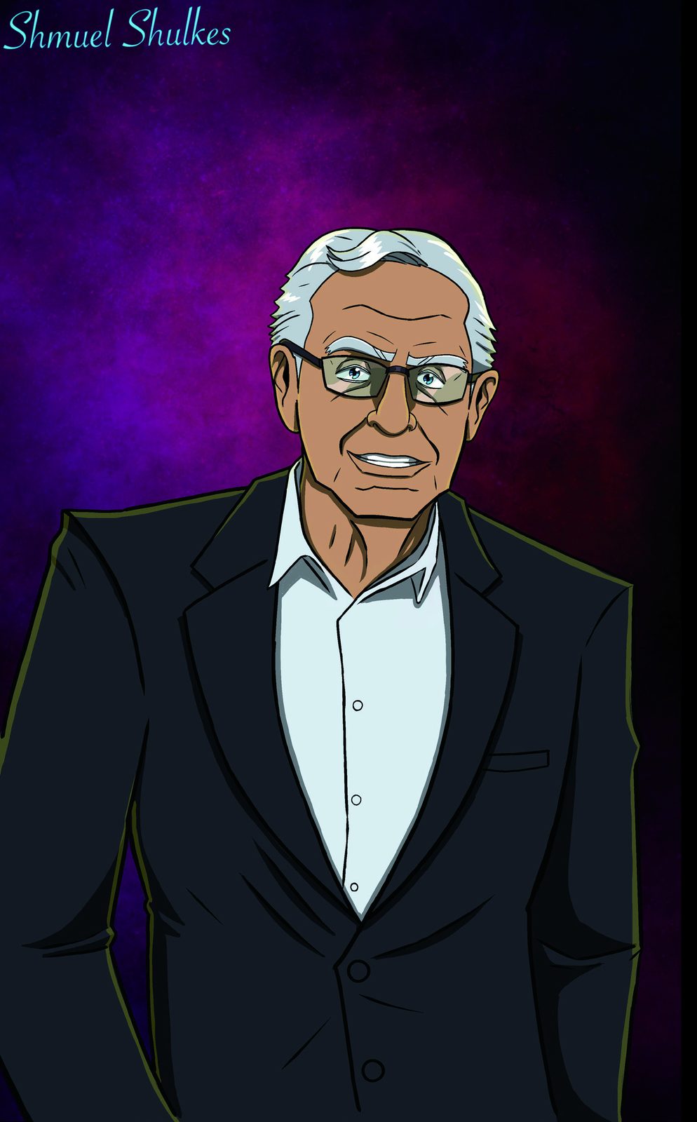 My nephew, Shmuel Shulkes, drew this portrait of me in 2025