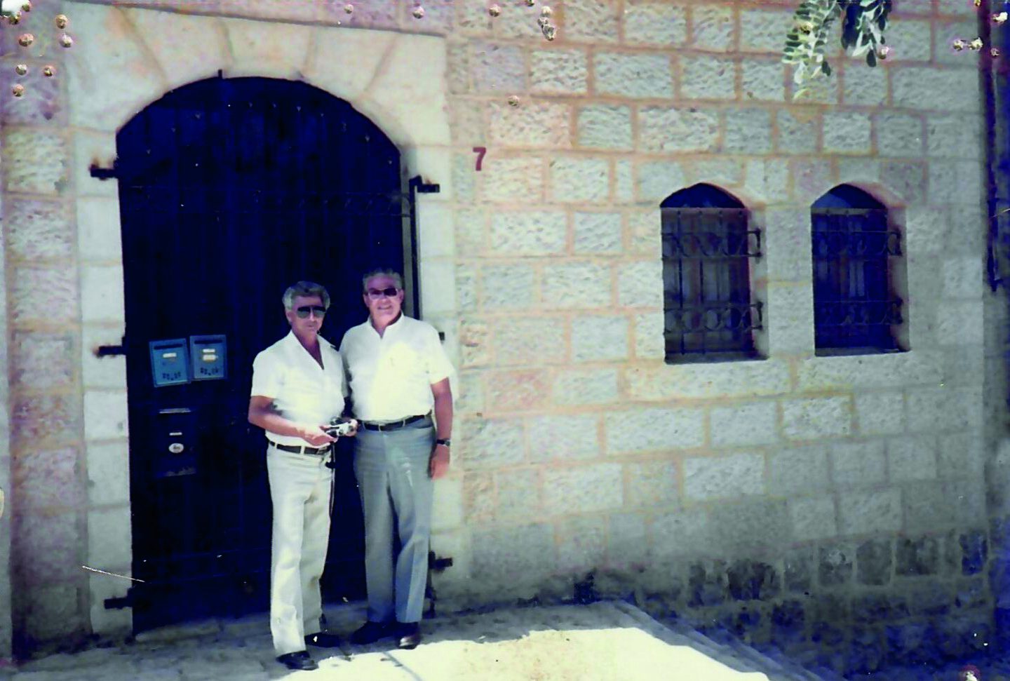 Aryeh and me in front of our maternal grandparents’ home