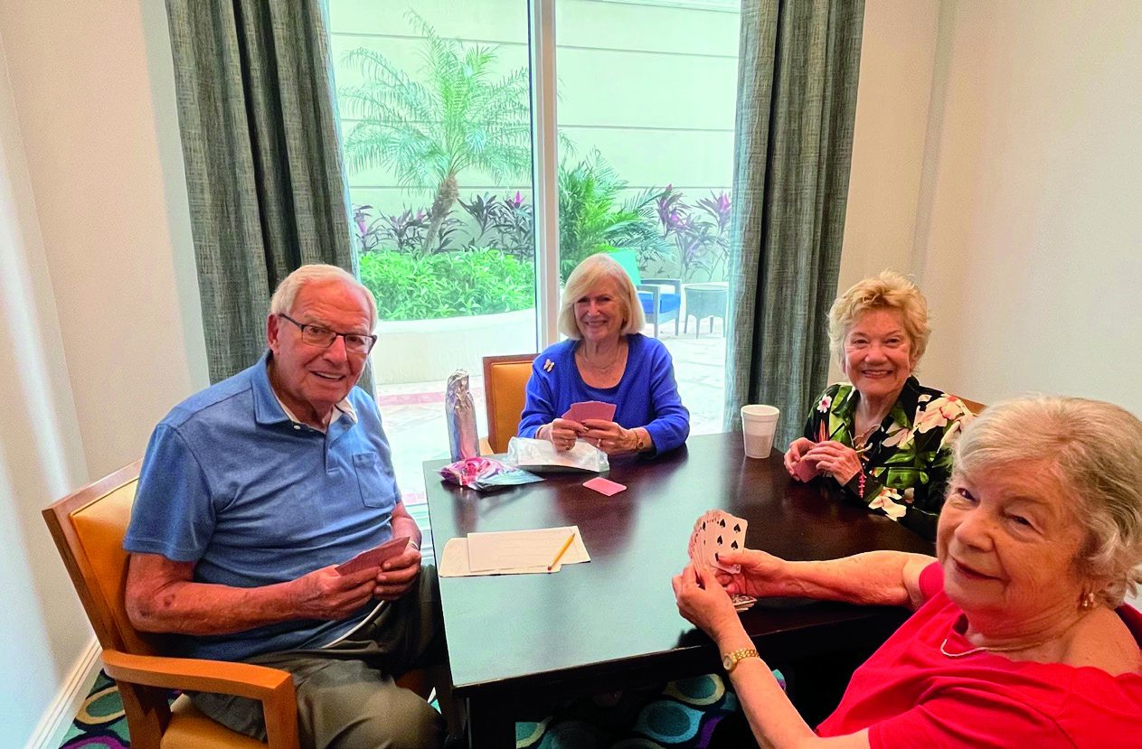 Me, Joanne, Miette Burnstein, Sela Gotlib playing bridge