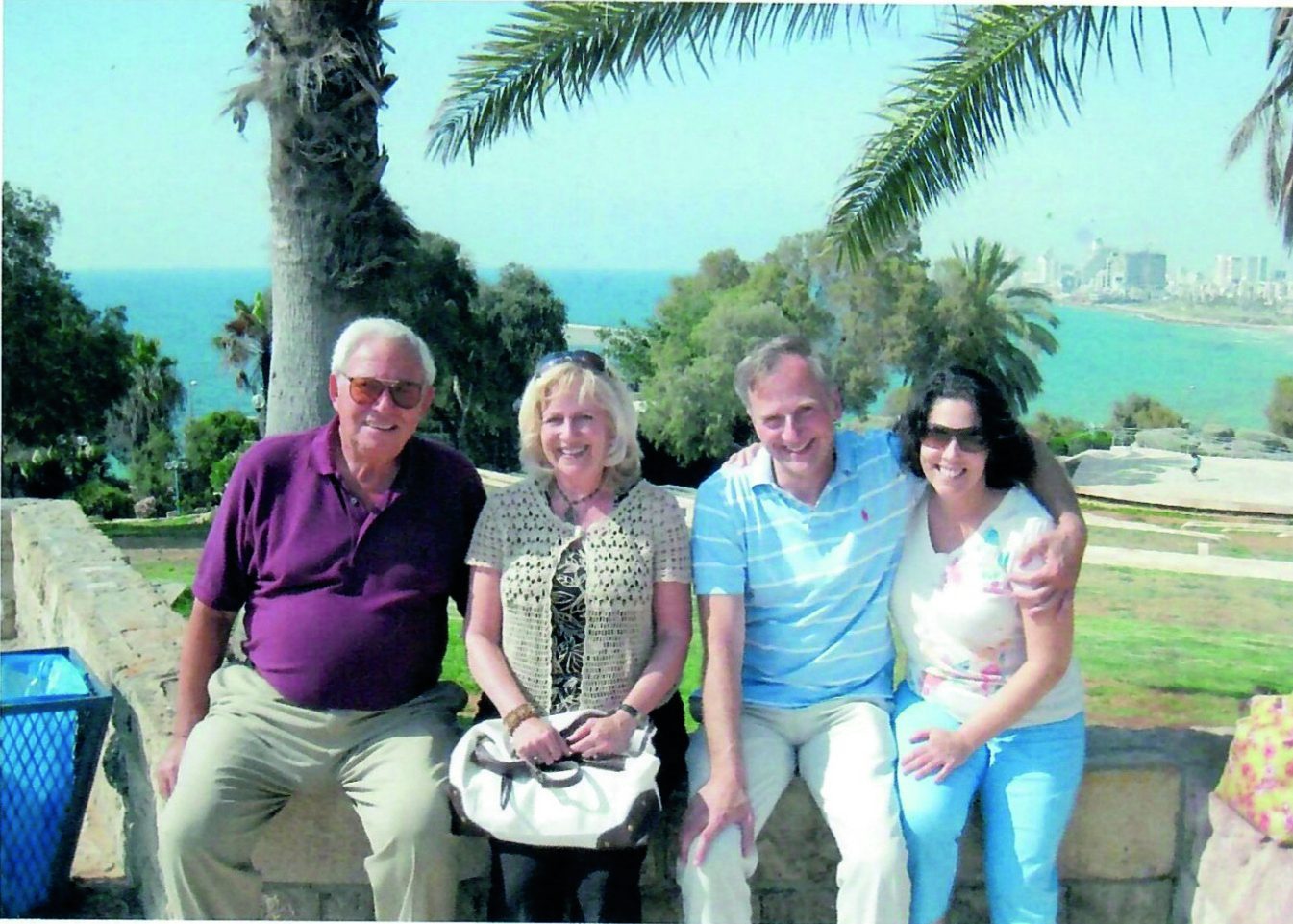 Me, Joanne, Zvi, and Marilyn in a park overlooking Tel-Aviv